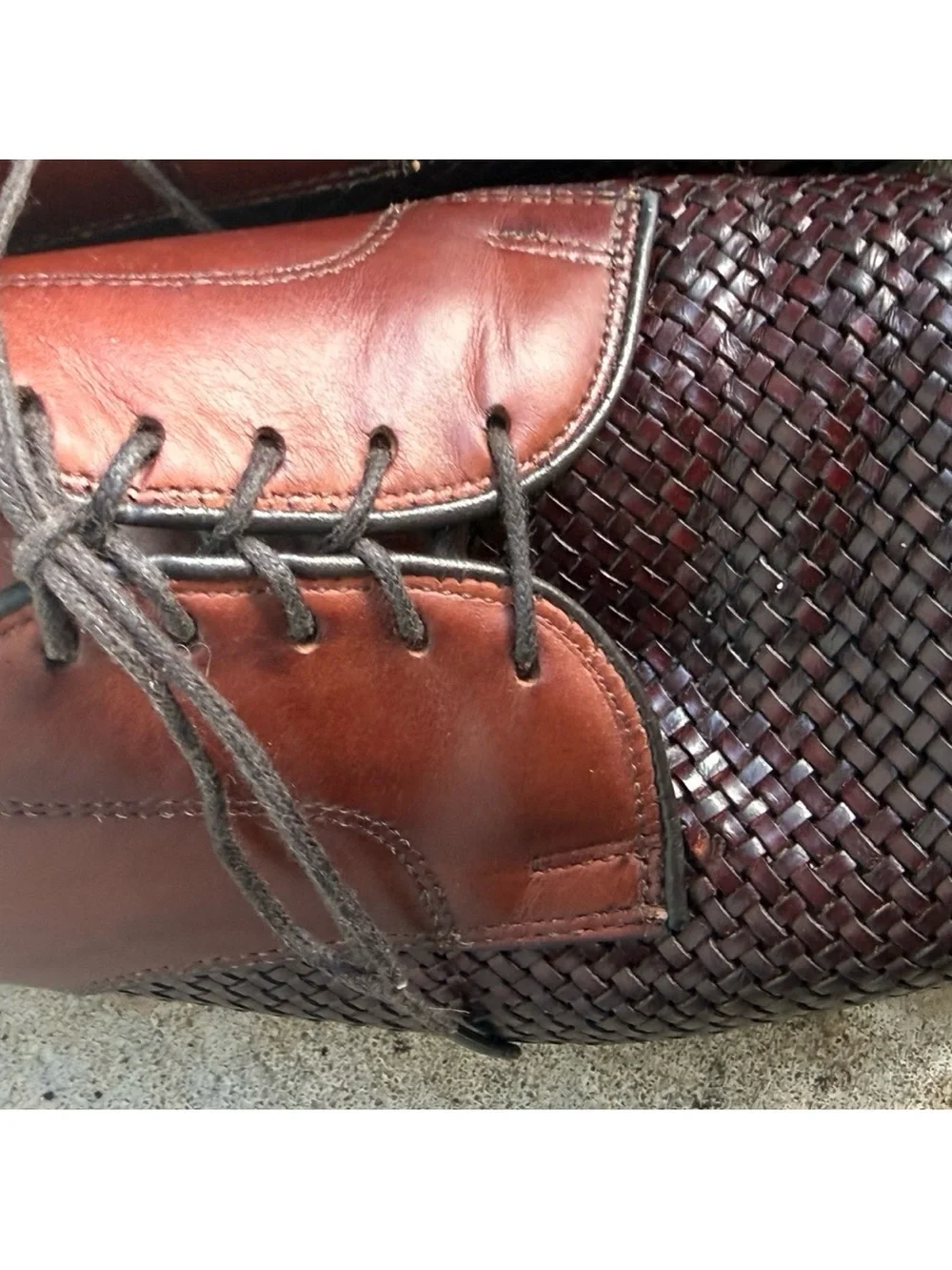 Allen Edmonds Men’s Dress Shoes Lauderdale Burgundy Brown Leather Woven SZ 10.5D